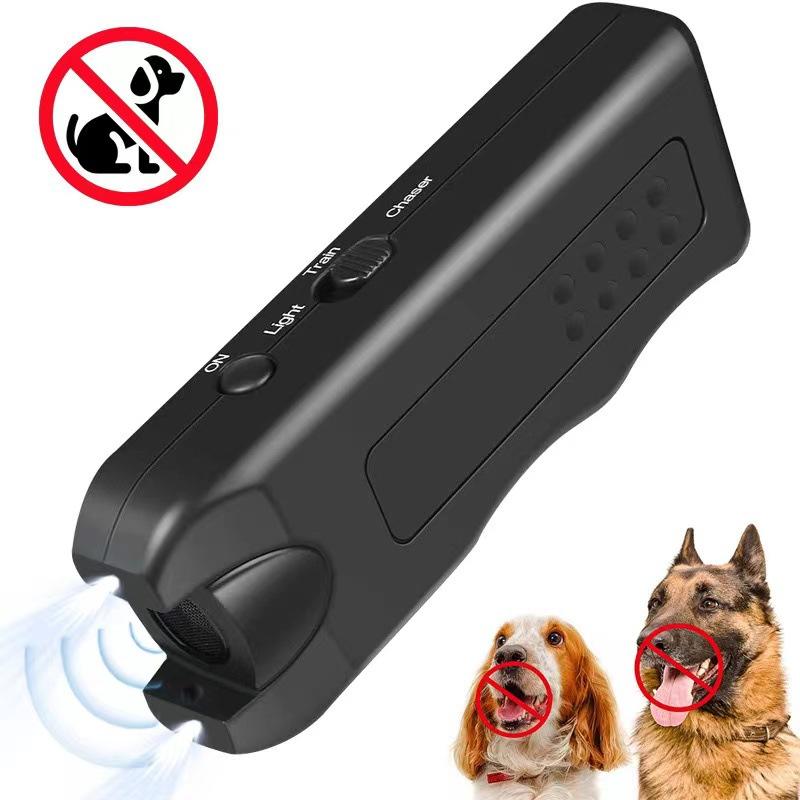 1/2Pcs Ultrasonic Dog Repeller & Trainer - Double Headed LED Light Portable Anti-Barking Device,Safe For Repelling Cats And Dogs