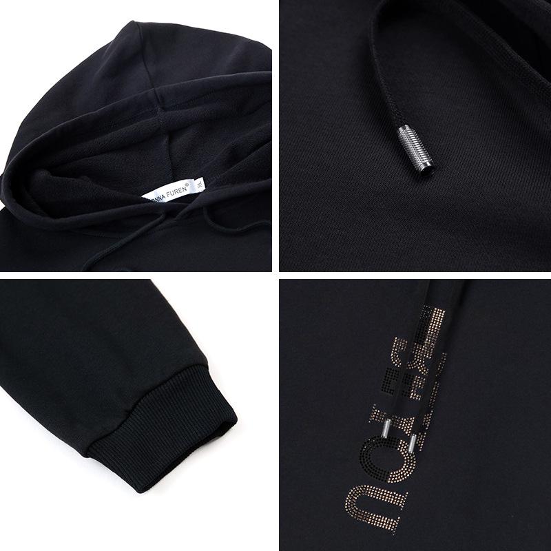 Women's Mid-Length Hooded Sweatshirt - Loose Fit, Plus Size, Casual Top for Spring/Autumn, Hip-Covering Design for Middle-Aged Moms