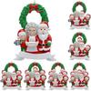 Resin Santa Claus Figurines Christmas Tree Family Ornament Hanging Pendant DIY Name Card Holiday Decor Xmas Tree Pendant Gift