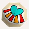 1pc Heart Folding Umbrella , 8 Ribs Casual Durable Lightweight Portable Travelling Umbrella For Men & Women Yy250728116