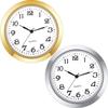 Outus 2 Pack 1-7/16 Inch Round Clock Insert Face Metal Wall Clock with Arabic Numerals Easy To Read Gold and Silver Bezel for Home Office
