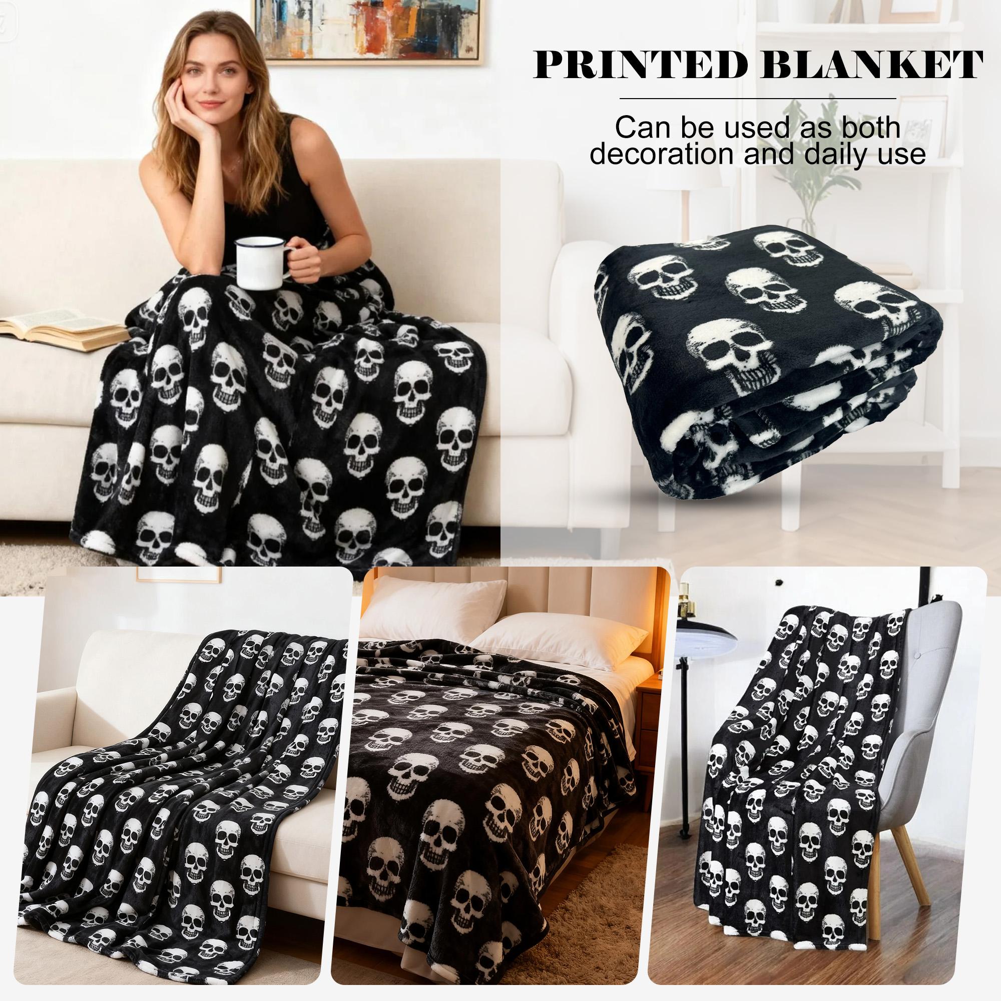 

Фланелева ковдра на Хелловін з привидами: М який флісовий плед з фланелі з малюнком кажанів у ніч Хелловіну One Size