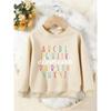 Unisex Kids Crewneck Sweatshirt, Colorful Alphabet Elemeno Letter Print Pullover, Boys Girls Educational Casual Sweatshirt For Kids Over 4 Years Old