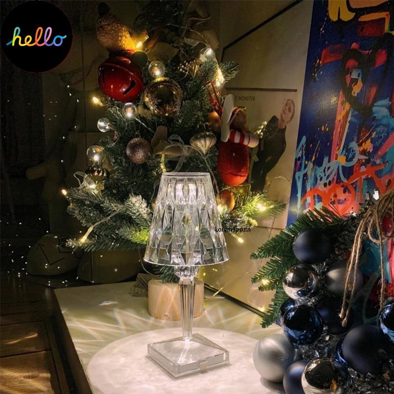 USB Diamond Table Lamp Acrylic Decoration Light For Bar Bedroom Bedside Coffee Crystal LED Desk Lamps Gift Night Lights Lighting