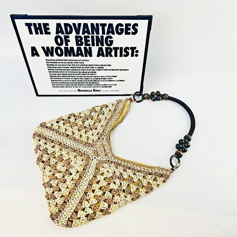 Versatile Holiday Woven Straw Bag - Women's Crochet Shoulder & Beach Tote