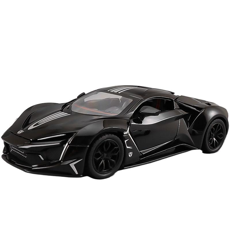 Modellino Auto Sportiva in Lega Lykan Hypersport Scala 1/24 Metallo Pressofuso Veicolo da Corsa Modellino Auto Suono e Luci Simulate Giocattolo per Bambini Regalo