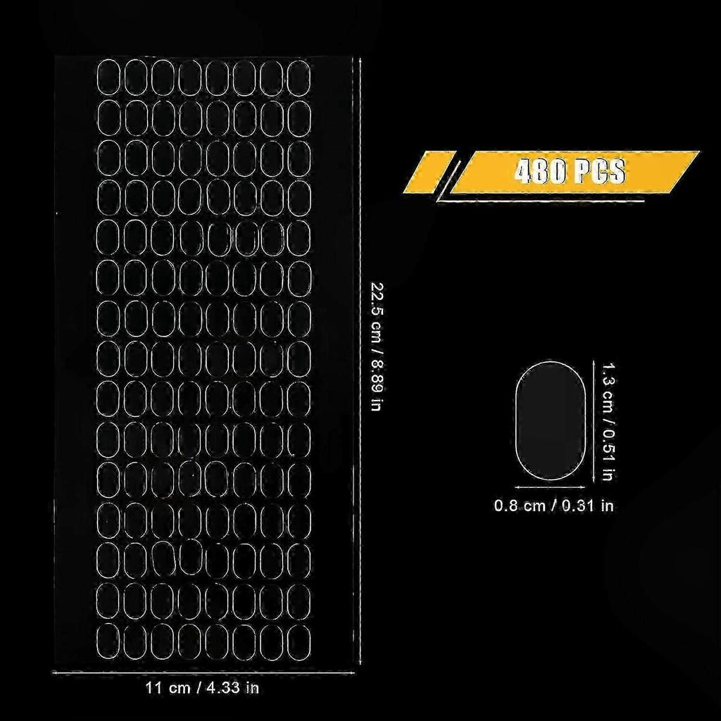 480pcs Clear Sticky Tack Putty, Removable Double Sided Gel Glue for Mounting Photos & Posters, Museum Putty