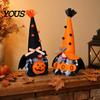 Soft Plush Centerpieces Halloween Gnome Decoration, Spooky Orange Black Boo Pumpkin Swedish Tomte Seasonal Table Accents Figurine, Elf Dwarf Ornaments