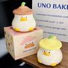 Cartoon Cute Duck Shaped Mug with Lid Cute Ceramic Water Cup  Creative Office Coffee Cup Souvenir