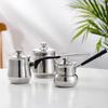 Yousheng Coffee Pot Stainless Steel Milk Warmer with Cool Handle Small Saucepan for Butter Melting And Sauces Portable Espresso Maker for Home