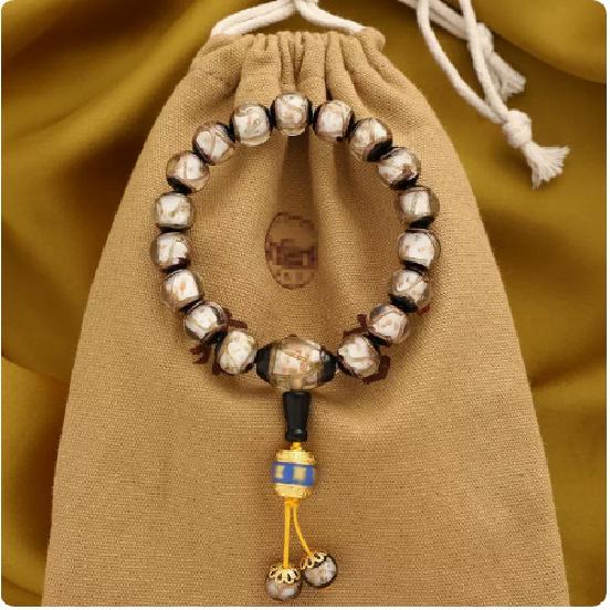 Ash-glazed Glass Bracelet, Same Style As On Xiaohongshu, Gold-leaf Multi-treasure Gold-swallowing Beast Bracelet, Perfect with Gold-leaf