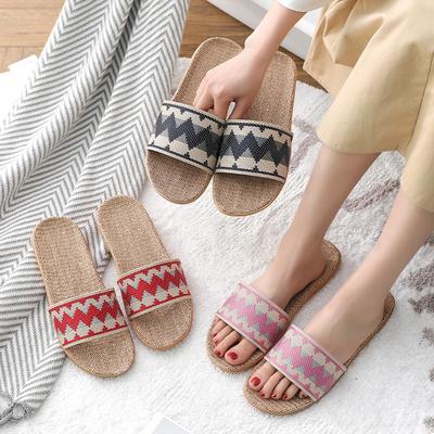 Summer Women's Woven Beach EVA Linen Slippers