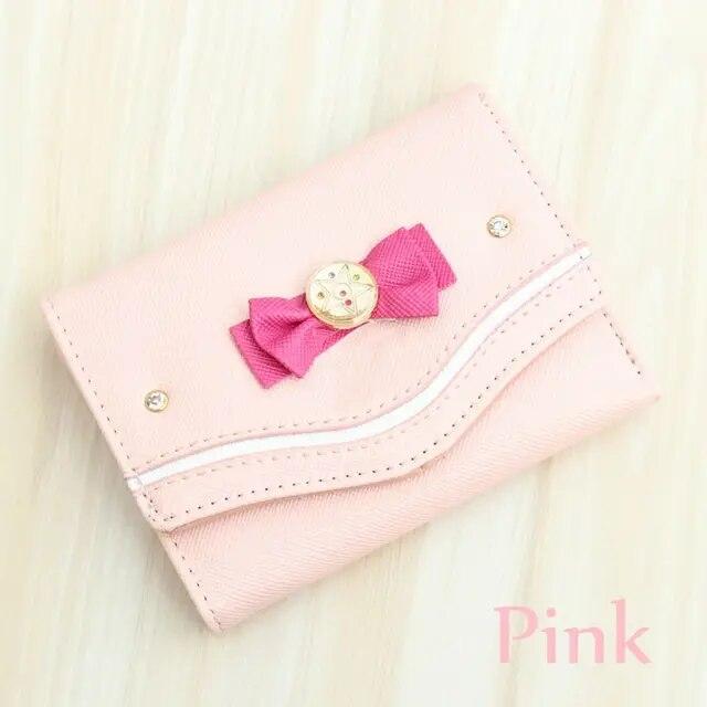 Candy Color Bow Damenmode Geldbörse PU Leder Karte Münzbörse