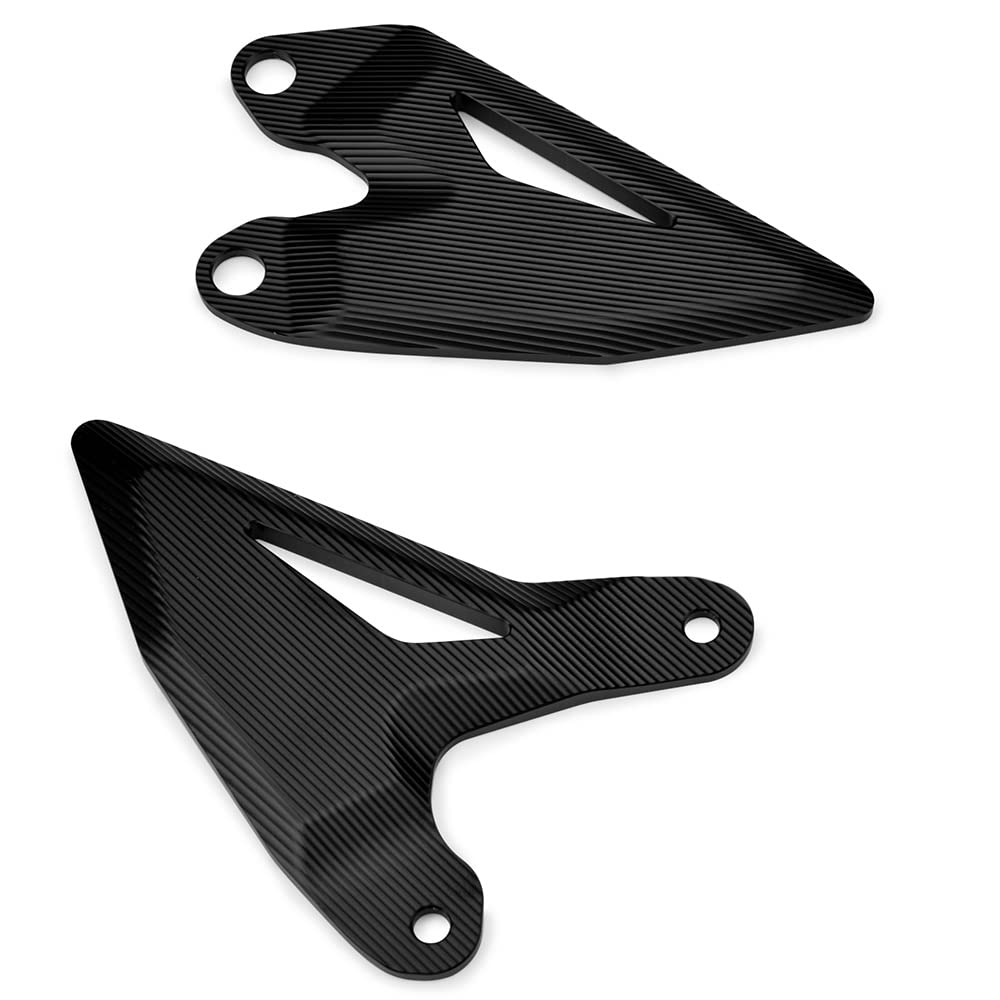 Motorcycle Heel Plate Guard Protector - Compatible Models: Kawasaki Ninja 400 Z400 2018-2023 (Left and Right Set) (Black)