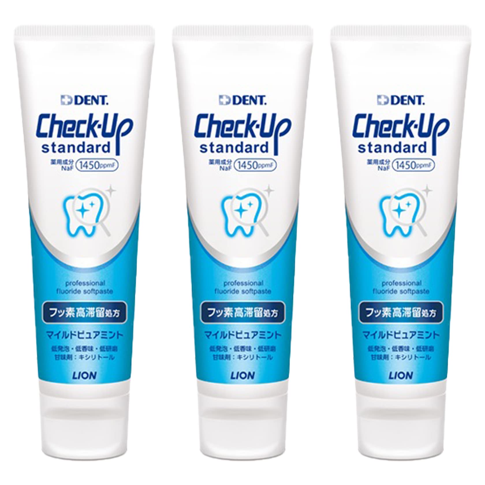

Lion Check-Up Standard 135g x 3 bottles (Mild Pure Mint)