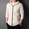 Men's Long-sleeved Hooded Jacket, Spring and Autumn Cotton Cardigan, Short Korean Style Casual Solid Color Jacket for Young and Middle-aged People
