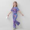 Children's Summer Sports T-Shirt And Bell-Bottom Pants Two-Piece Athletic Set Short Printed Clothing Set