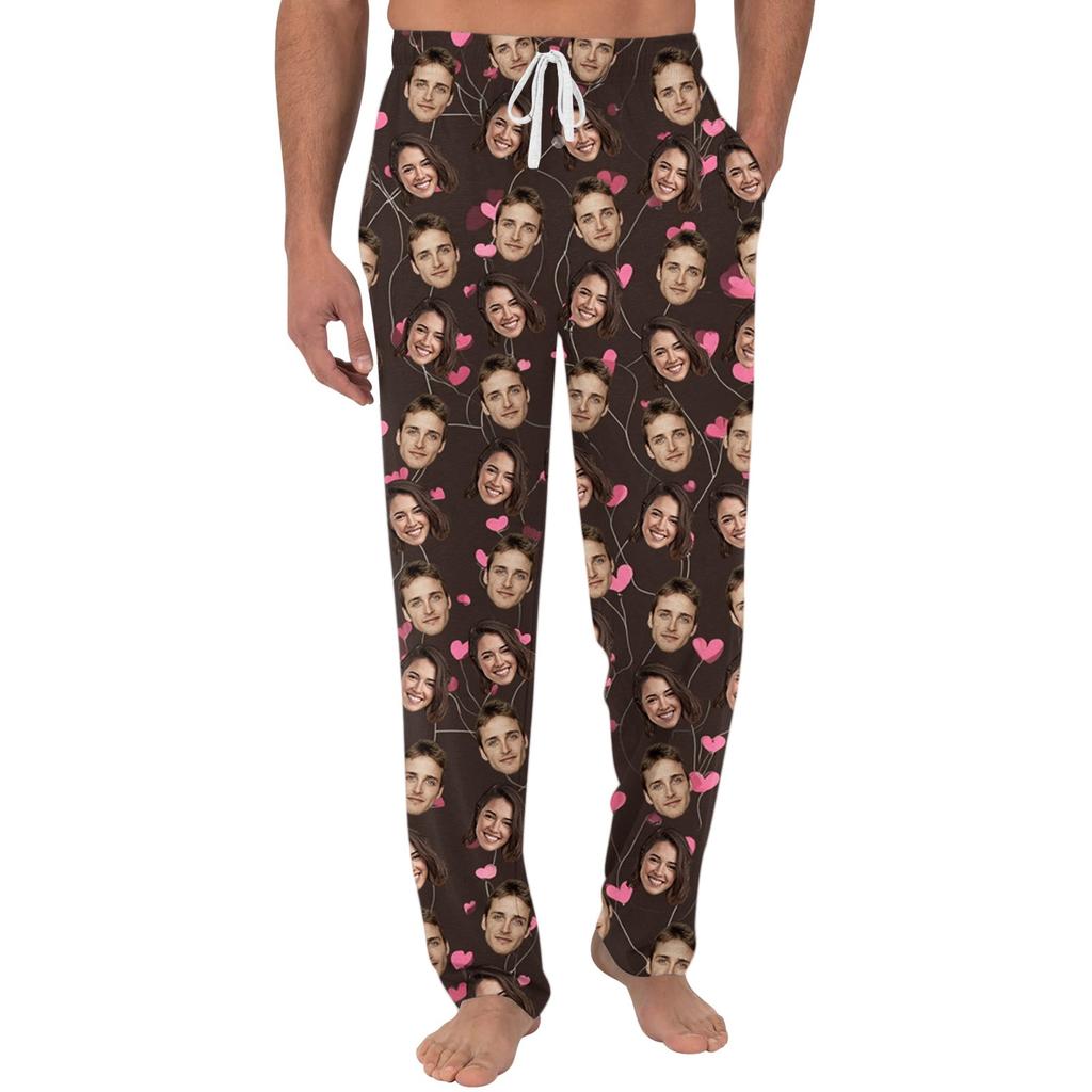 Men's Casual Pajama Pants with Pockets Valentine's Day Long Pants