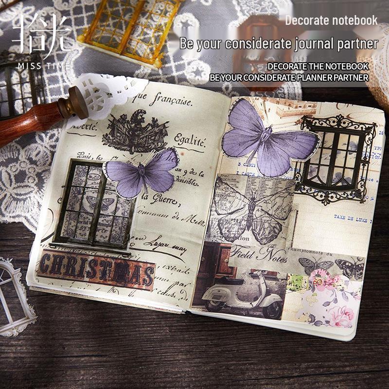 Retro Lattice Story Series PET Stickers: Window Journal Collage Decor - 6 Styles