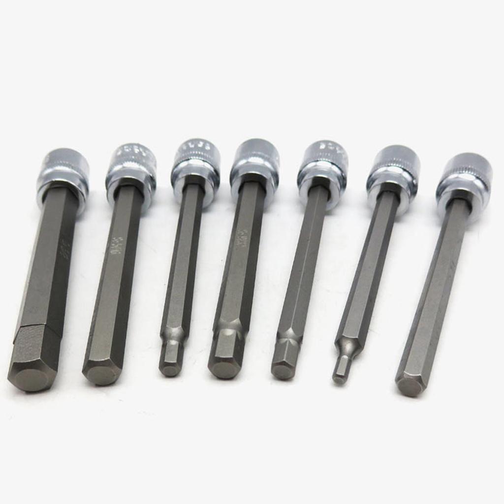 3/8 Inch Hex Socket Bit Adapter for Ratchet Wrench, Long Hex Key Screwdriver Bit with 1/2" Square Drive