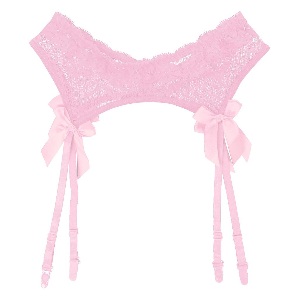 Suspensórios de renda transparente masculino lingerie sleepwear bowknot cintura elástica liga cinto para meias sissy acessórios exóticos