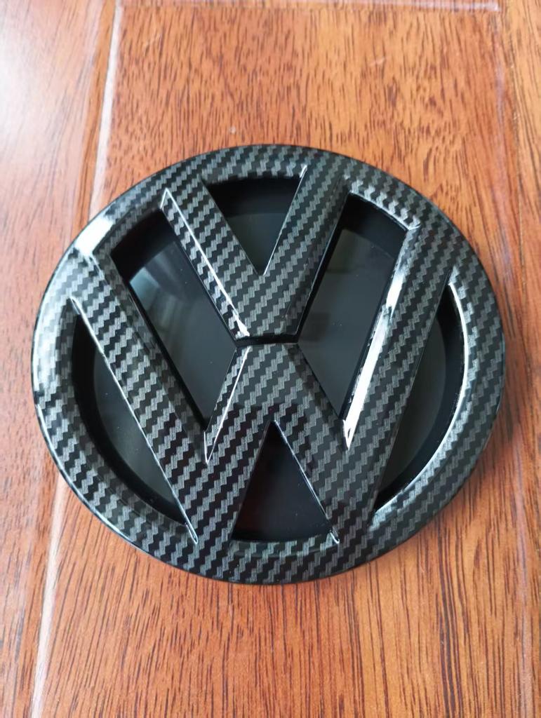 BAJH3 2025 Hot Black 13.5CM Front & 11CM Rear Emblems with Carbon Fiber Pattern for Volkswagen MK7 GTI Golf Replacement