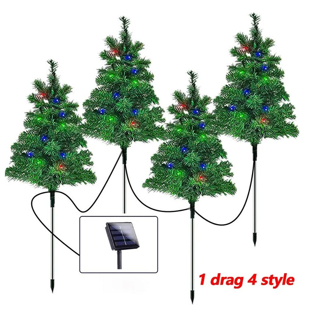 Solar Christmas Tree Simulation Light Outdoor Waterproof LED Lawn Garden Patio Porch Landscape Decorative Lamp for Holiday Party