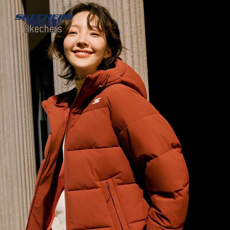 SKECHERS Women s Water-Repellent Quilted Hooded Jacket M