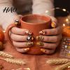 Thanksgiving Nail Decorations Art Stickers for Halloween Thanksgiving, Autumn Turkey Pumpkin Maple Party Leaf Manicure Sticker, Embossed Waterproof