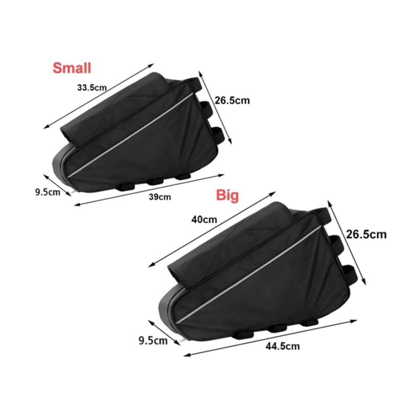 Bolsa para Batería de Bicicleta Eléctrica, 36V, 48V, 60V, 72V, E-Bike, Bolsas Triangulares Para Caja de Bicicleta Negra