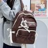 Schoolbag Schoolbag Junior High School High School Girls Ins High Value Large Capacity Backpack Cute Polka Dot Bow Student Backpack