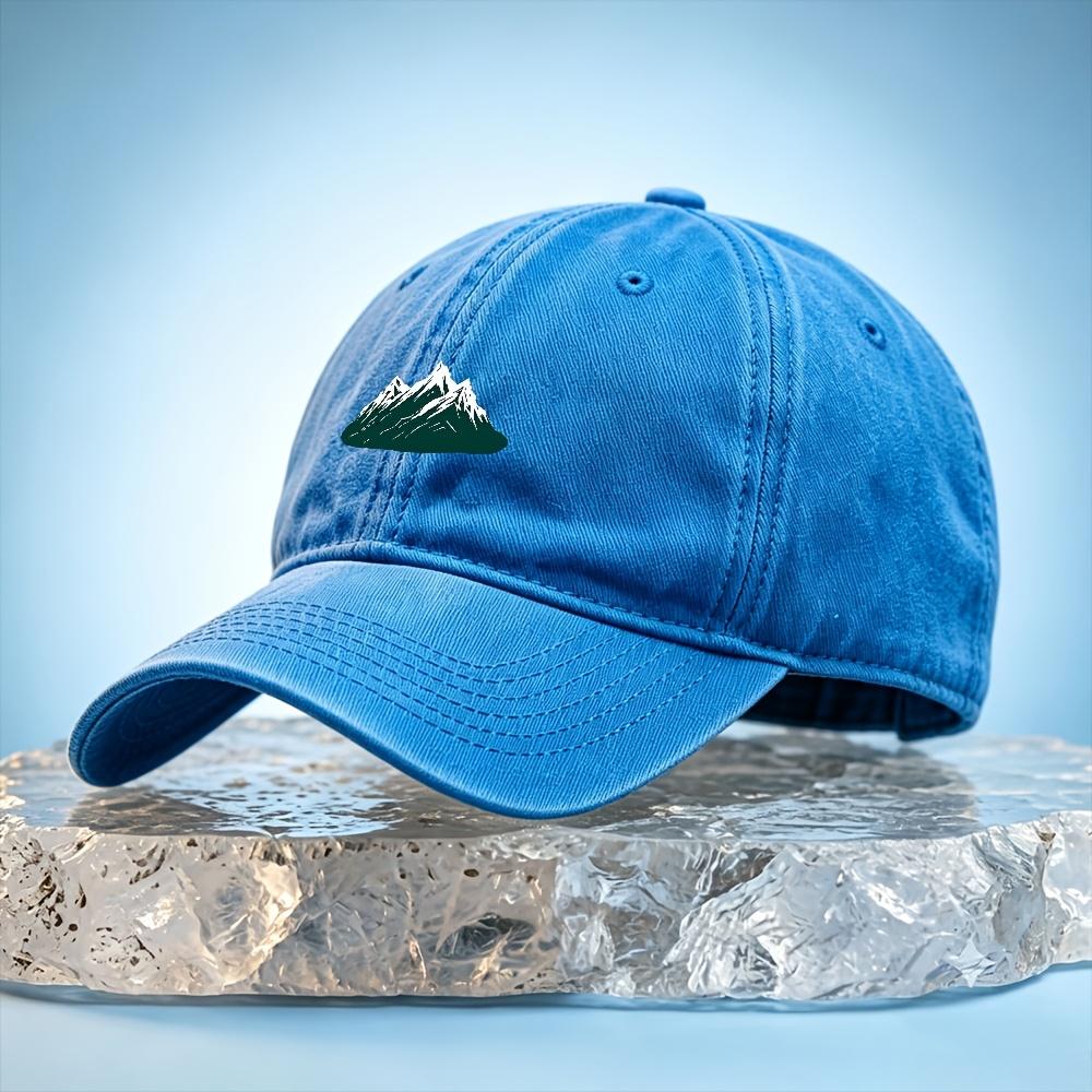 Snowy Mountain Range Washed Baseball Cap Unisex Dad Hat Outdoor Casual Wear