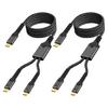 Type C File Transfer Cable, 2-in-1 Fabric Split Cord for Two Type C Devices with Extended Reach for Daily Home Use