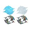 Double Fish Shaped Wall Decoration Mould Holographical Rainbow Lights Silicone Mold for Wall Sticker Jewelry Tool