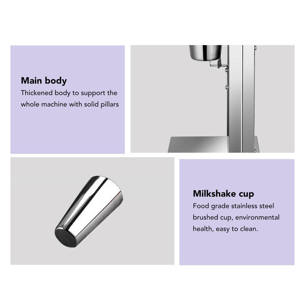 180W 18000 ot./min Stroj na mléčné koktejly Tichý Nerezová ocel Elektrický mixér na mléčné koktejly a nápoje s 800ml nádobou pro kuchyňský komerční provoz