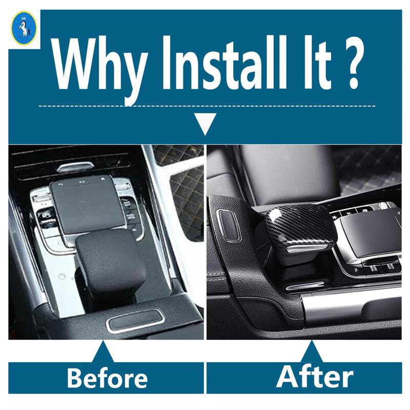 Gear Shift Head Knob Cover Trim Fit For Mercedes Benz W247 GLB200 GLB180 GLA200 EQB EQA  - 2024 Car ABS Accessories