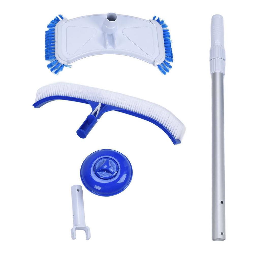 Portable Swimming Pool Cleaner Set Suction Head Telescopic Rod with Brush Pool Cleaning Tool