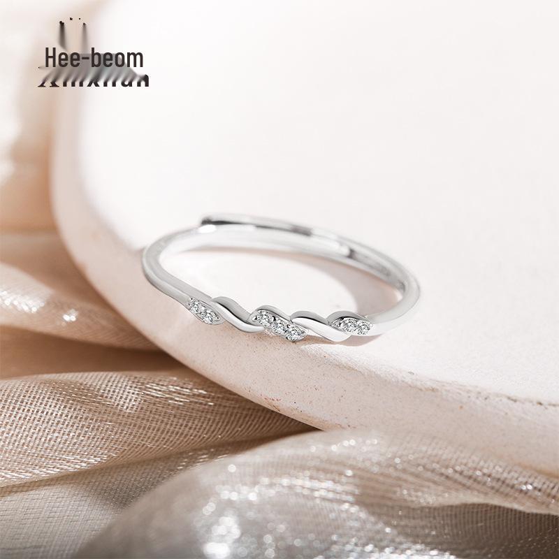 

S925 Sterling Silver Irregular Wave Knuckle & Pinky Ring for Women Adjustable Open