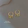 Mori Small Fresh Olive Green Zircon Geometric Earrings Light Luxury Simple Round Earrings Jewelry Women