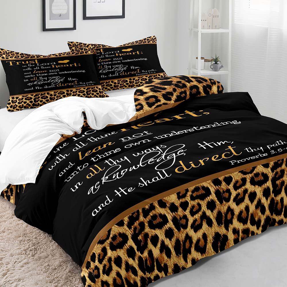 Pink Leopard Print Duvet Cover Girl Girl Bedding Digital Printing Three-Piece Quilt Cover Bedroom Decoration