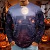 Men's Halloween Print Round Neck Long Sleeve T-Shirt