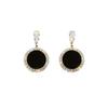2023 Trendy Korean Black Diamond Round Earrings: Versatile and Elegant