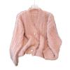 Small fresh fringed v-neck sweater jacket women's autumn and winter thickened warm soft ufu imitation mink knitted cardigan top