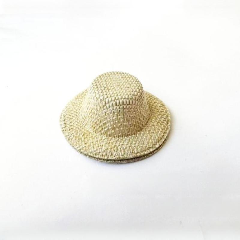 Mini Straw Hat DIY Craft Accessories 10Pcs Imitation Woven Tiny Hat Pendants for Jewelry Making Scrapbook Supplies