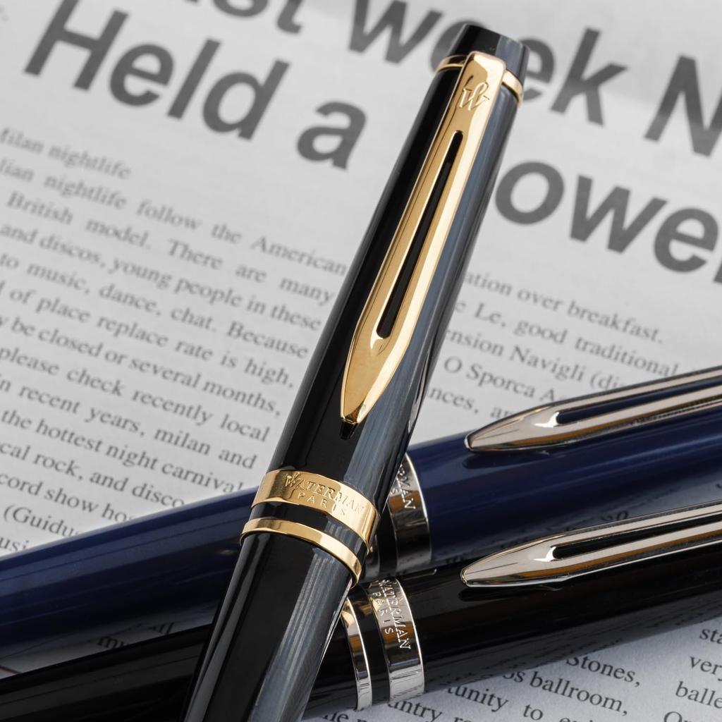 WATERMAN Expert Essential Black GT Ballpoint Fine Gift Luxury S0951690 Pen, Nib, Oil-Based, Boxed, Gift,