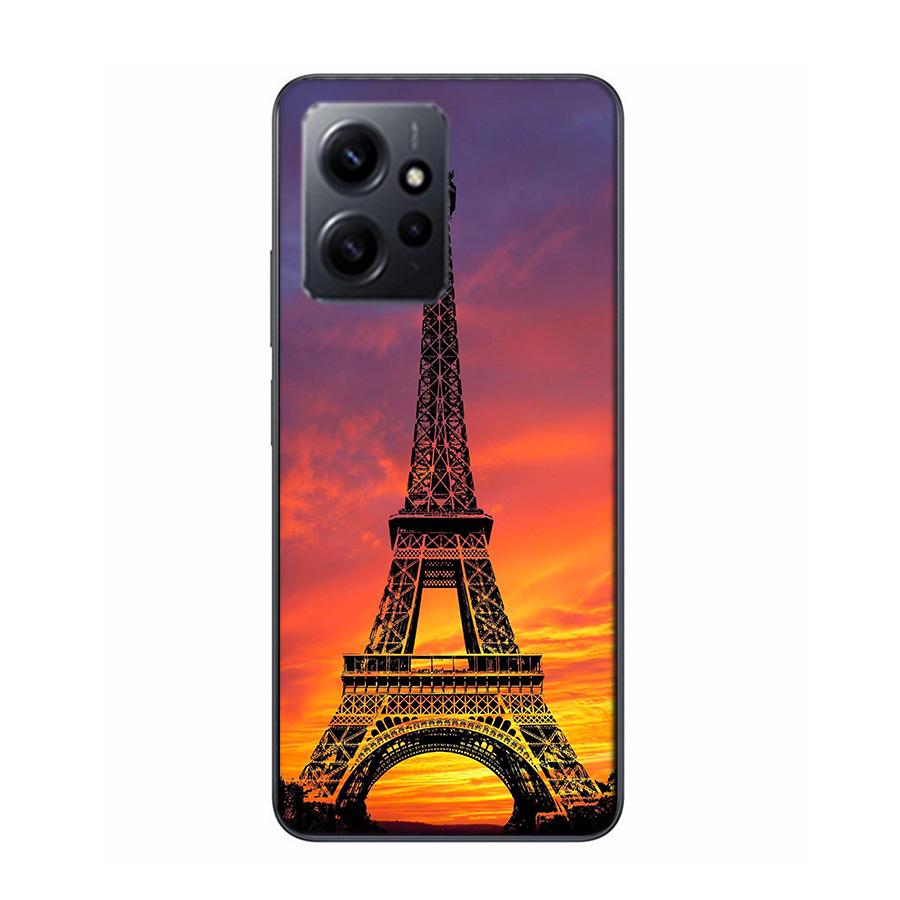 Eiffel Tower Art Phone Case For Redmi 12 13C 12C 15C 9 10 10C Note 13 Pro Plus 14 15 Pro 9T 9C 9A TPU Soft Cover Clear Cell Case