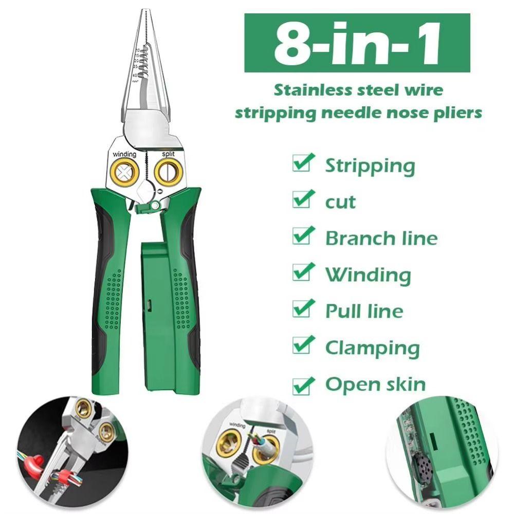 Stainless Steel Electrician Wire Stripping Pliers Nonslip Wire Crimping Pliers  Winding