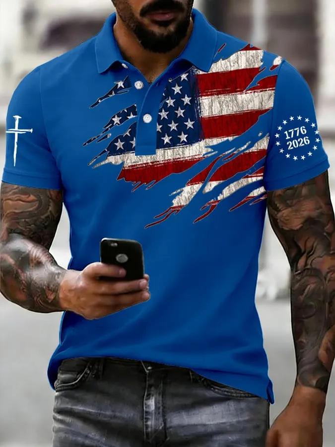 2026 Spring and Summer New Hot Selling Polo Shirt for Men with European and American Short Sleeves and Digital Printing