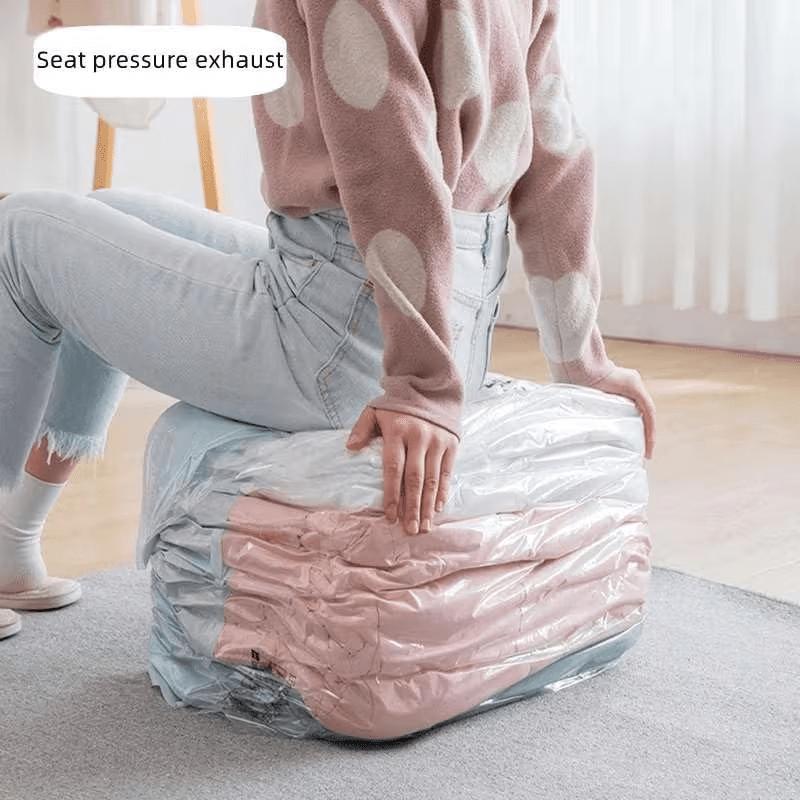 Vacuum Storage Bags For Clothes Comforters No Pump Needed Space Saving Thick Reusable Compress Organizer