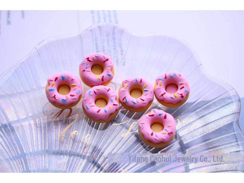 Pink DIY Resin Jewelry Accessories: Ice Cream, Lollipop, Donut, Water Cup, Jewelry Box Patches.